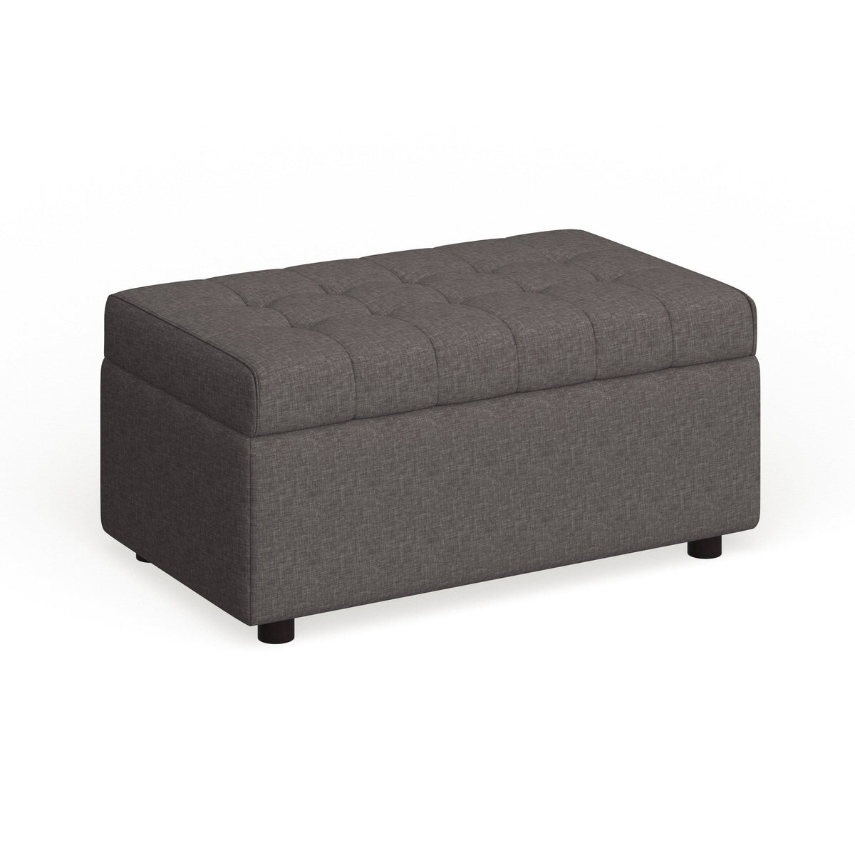 Grey Linen Rectangular Storage Ottoman T6280