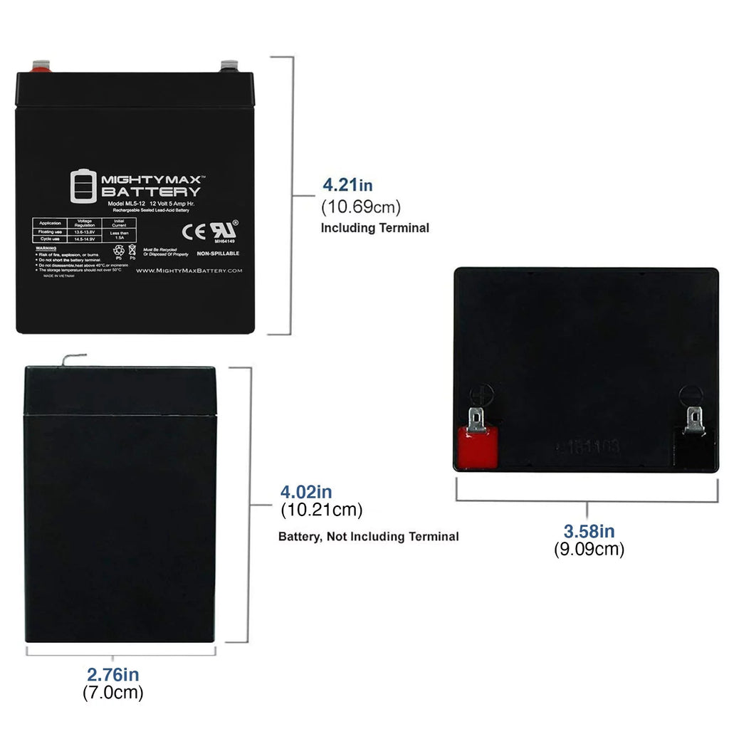 12V 5AH Rechargeable Sealed Lead Acid Battery K546