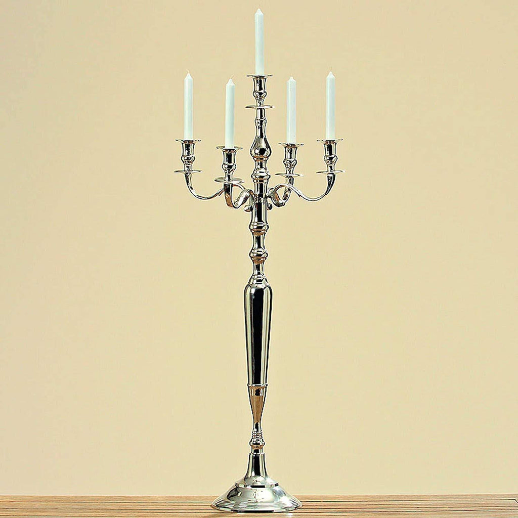 Tall Five Candle Silver Candelabra A5592
