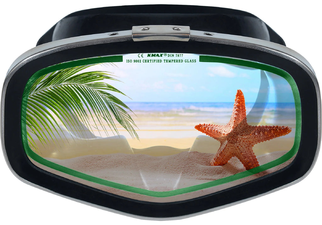 Tempered Glass Adjustable Silicone Snorkel Mask D92359