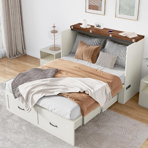 Full Size Black Wood Murphy Chest Bed with Drawer N8651