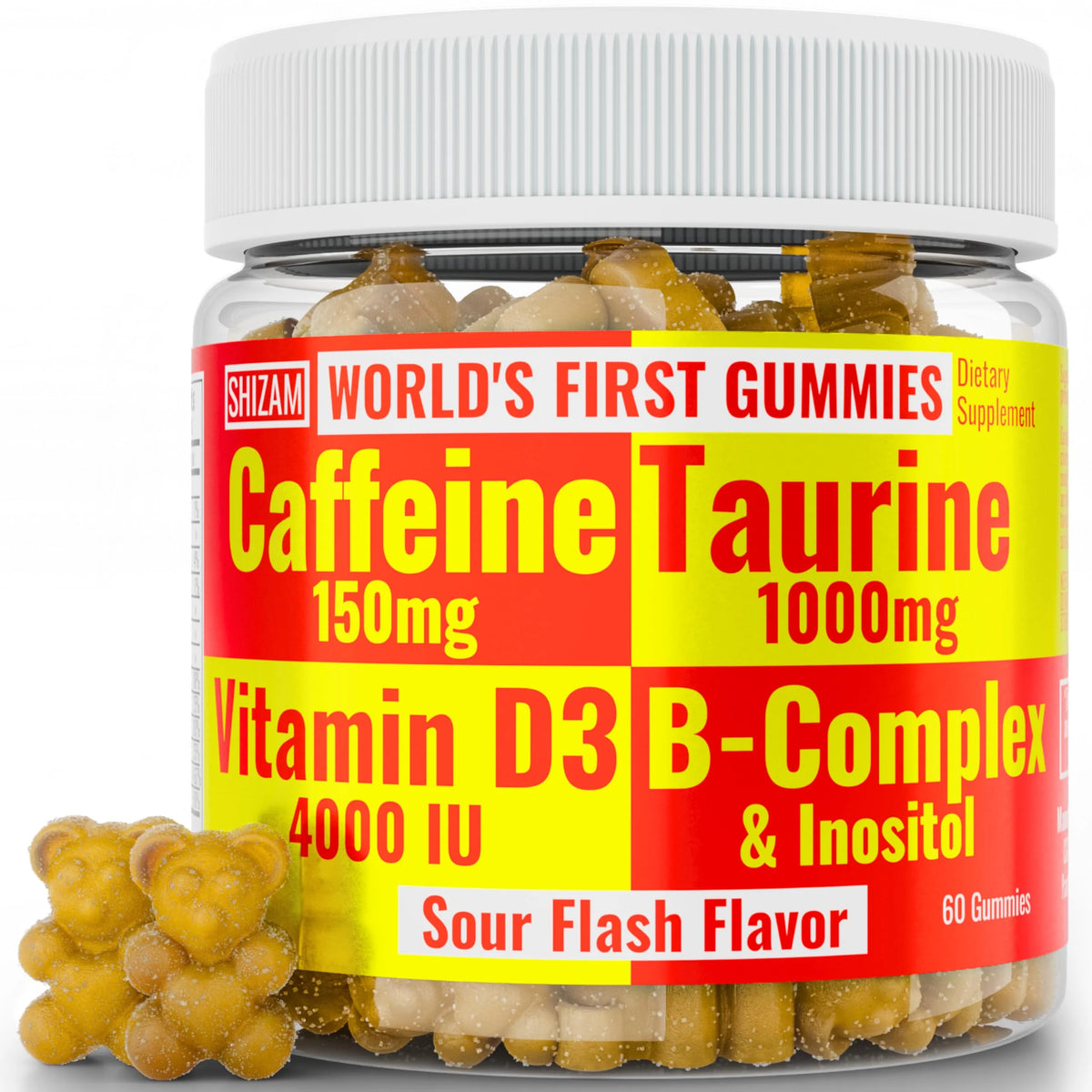 Taurine 1000mg Caffeine 150mg Energy Gummies I672