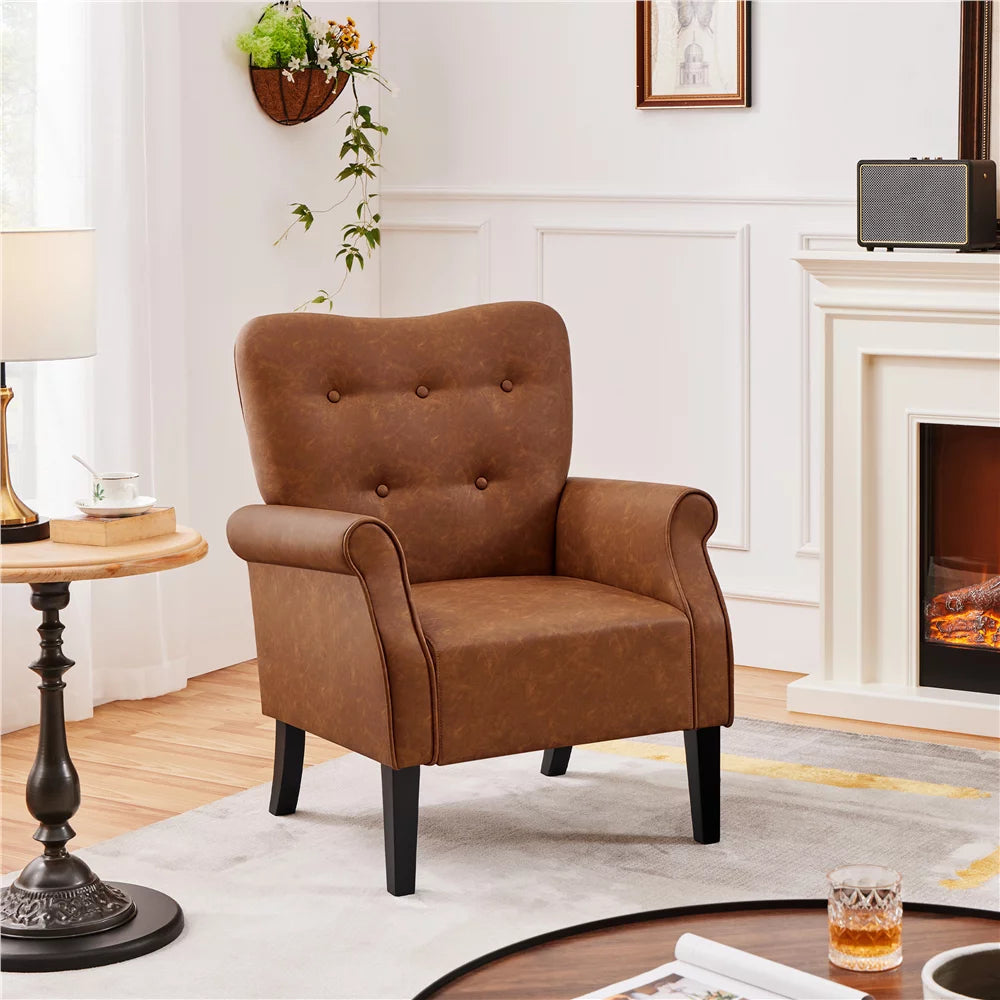 Set of 2 Faux Leather Accent Chair L3538