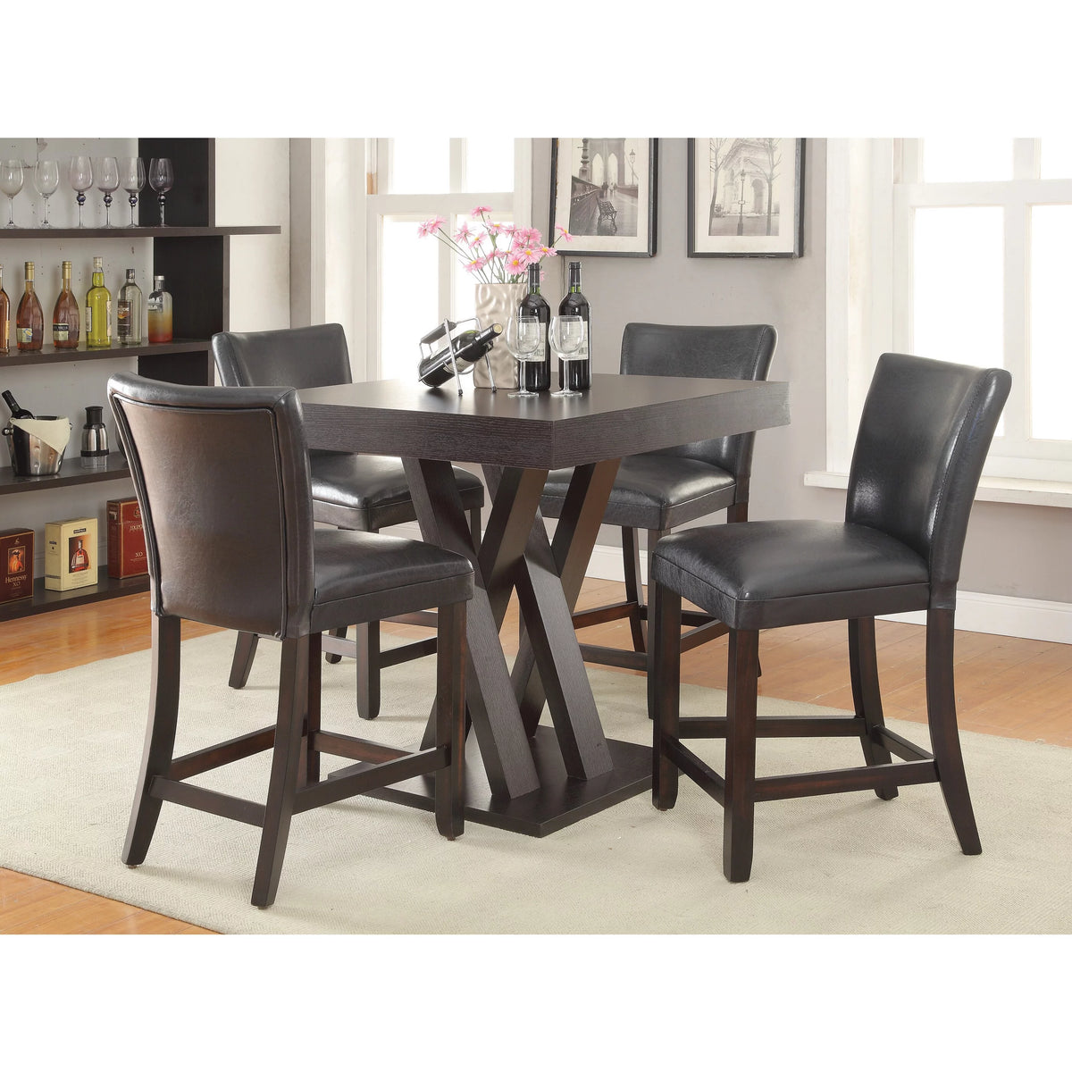 Cappuccino Square Counter Height Table Q210122