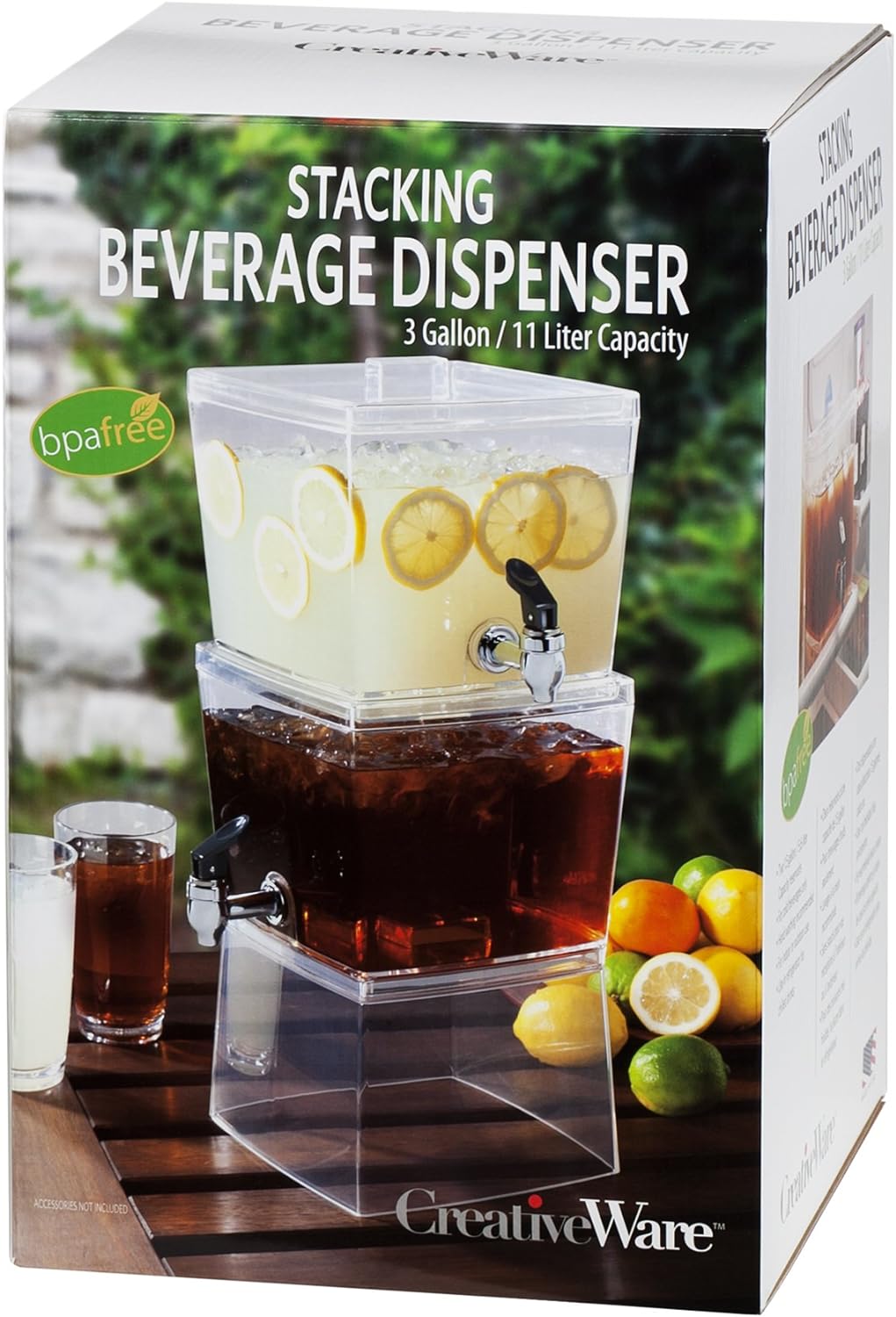 Clear Stacking Beverage Dispenser, 2 Units, Gallon V3129