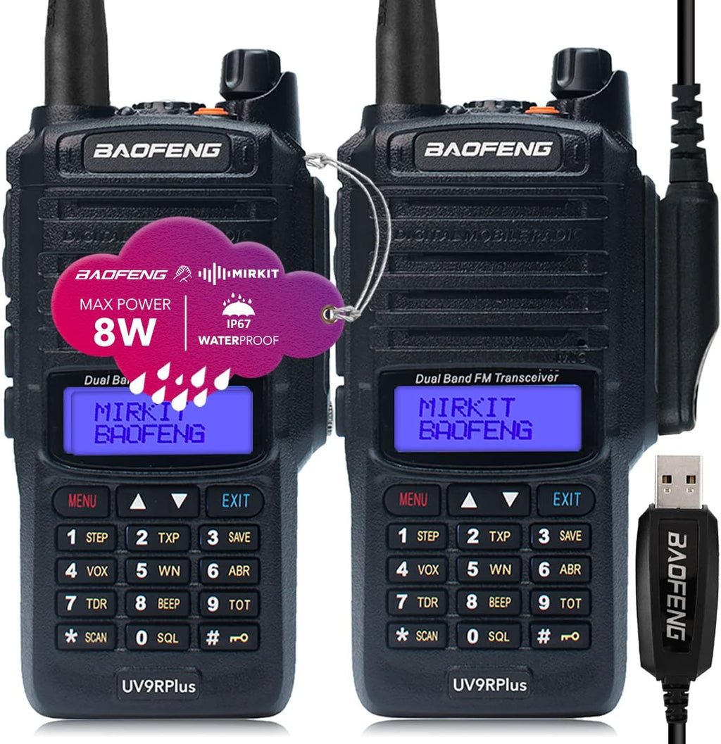 2 Way Radio with USB Programming Cable, 2200mAh Battery, Mic & Earpiece, Pack of 2 N789