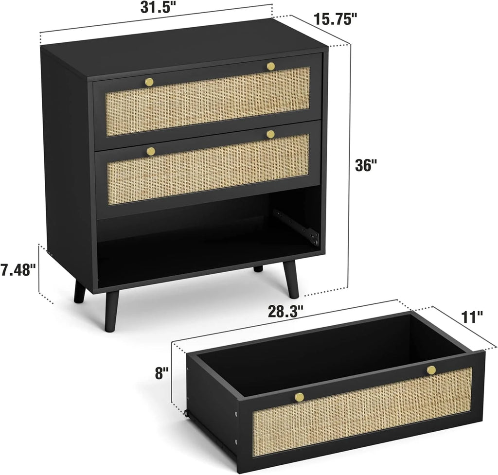 White 3 Drawer Wood Dresser E28334