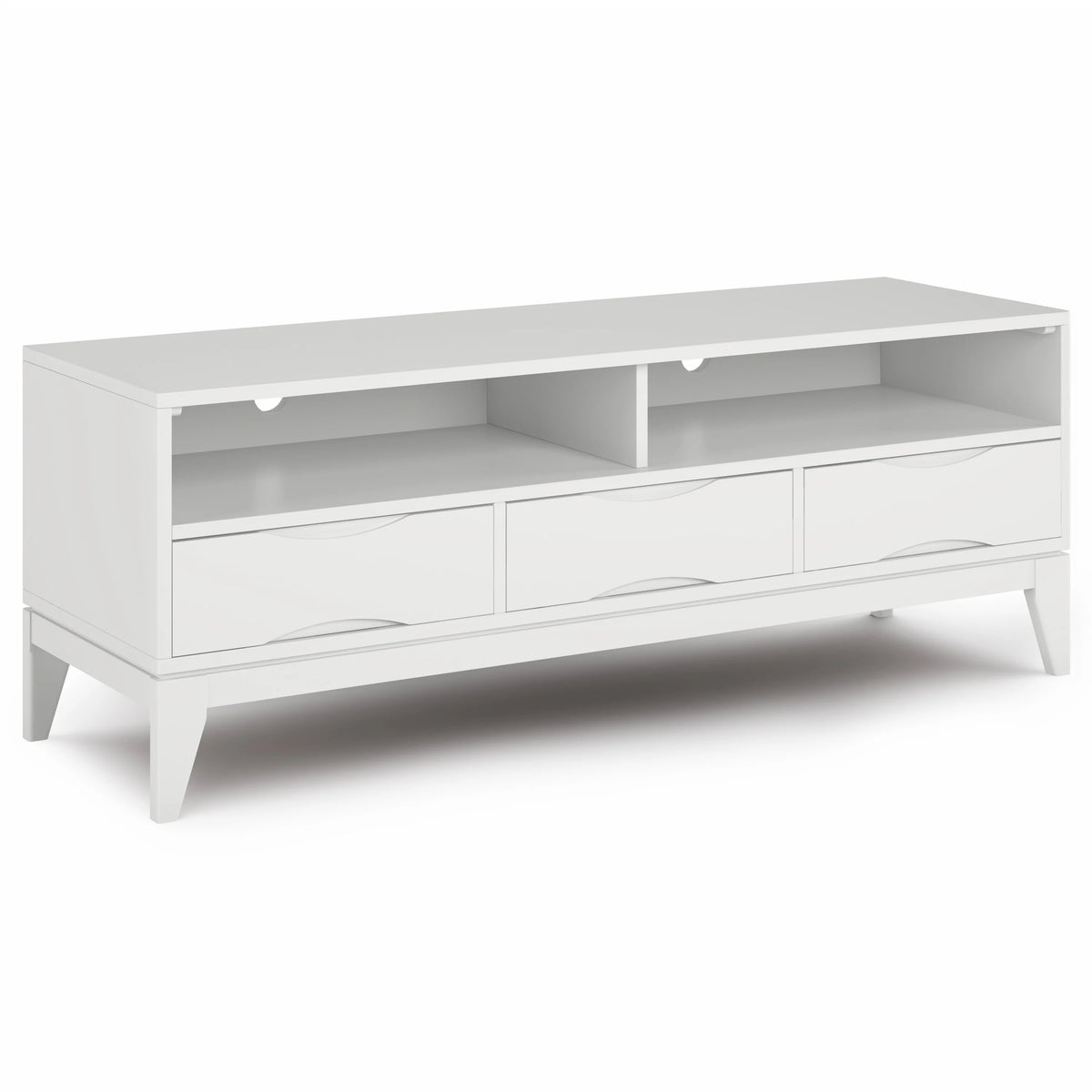 White 60 inch Wide Solid Hardwood TV Media Stand G2466