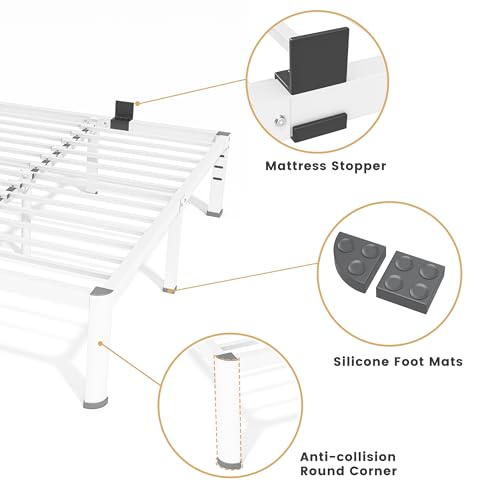 14 Inch Full Metal Platform Bed Frame with Steel Slats J47360