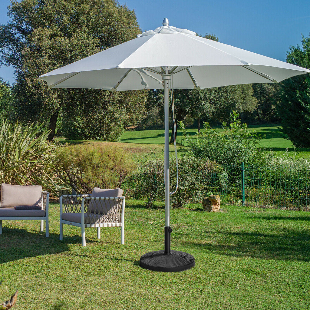 49lbs Round Resin Umbrella Base with Rattan Design V4555