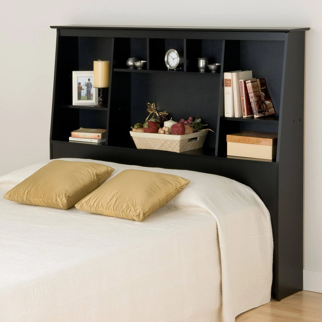 Black Full/Queen Bookcase Headboard Z4827