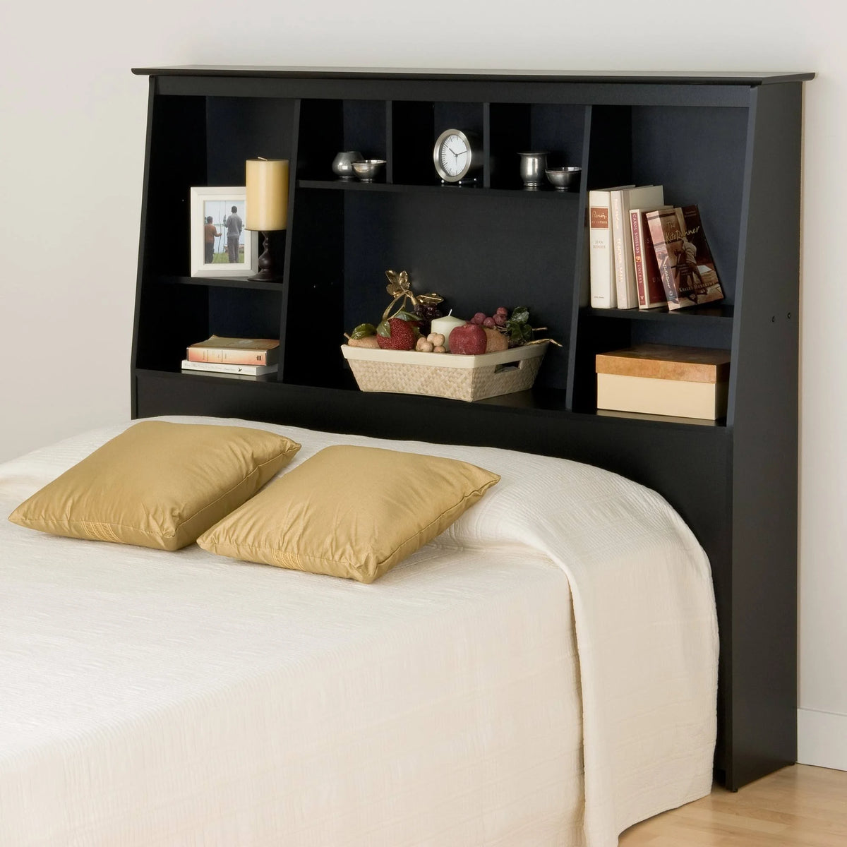 Black Full/Queen Bookcase Headboard Z4827