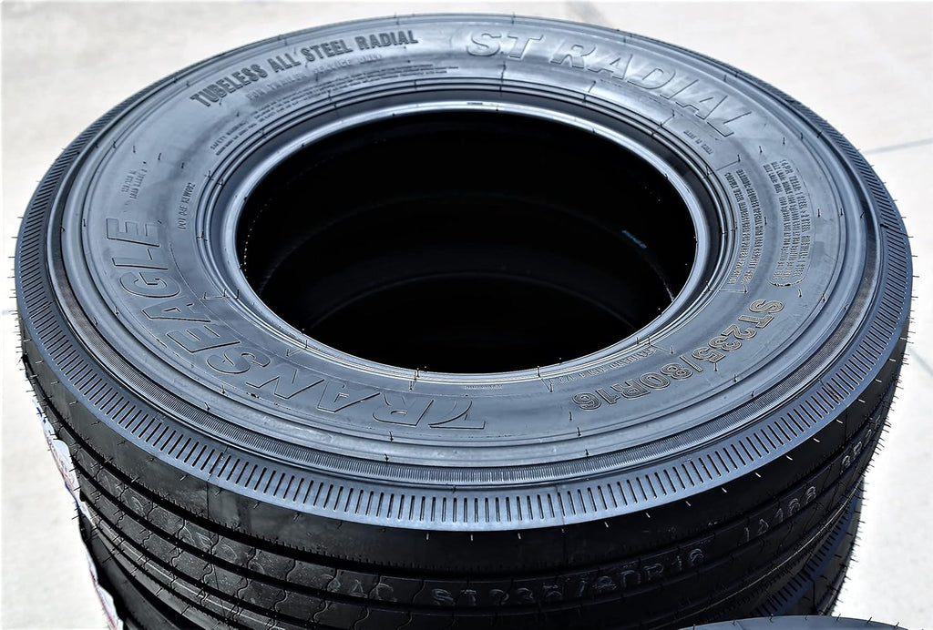 Set of 2 ST235/80R16 All Steel Trailer Radial Tires, 14-Ply, Load Range G J691665