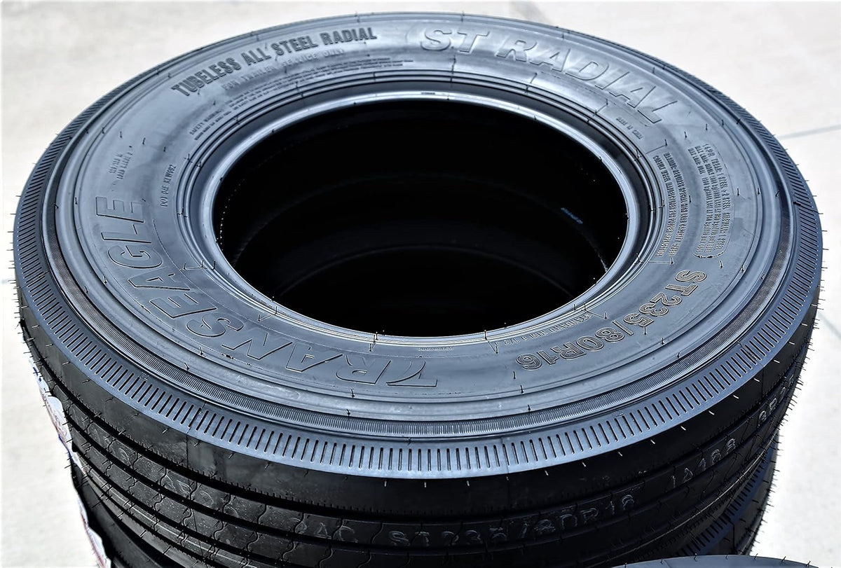 Set of 2 ST235/80R16 All Steel Trailer Radial Tires, 14-Ply, Load Range G J691665