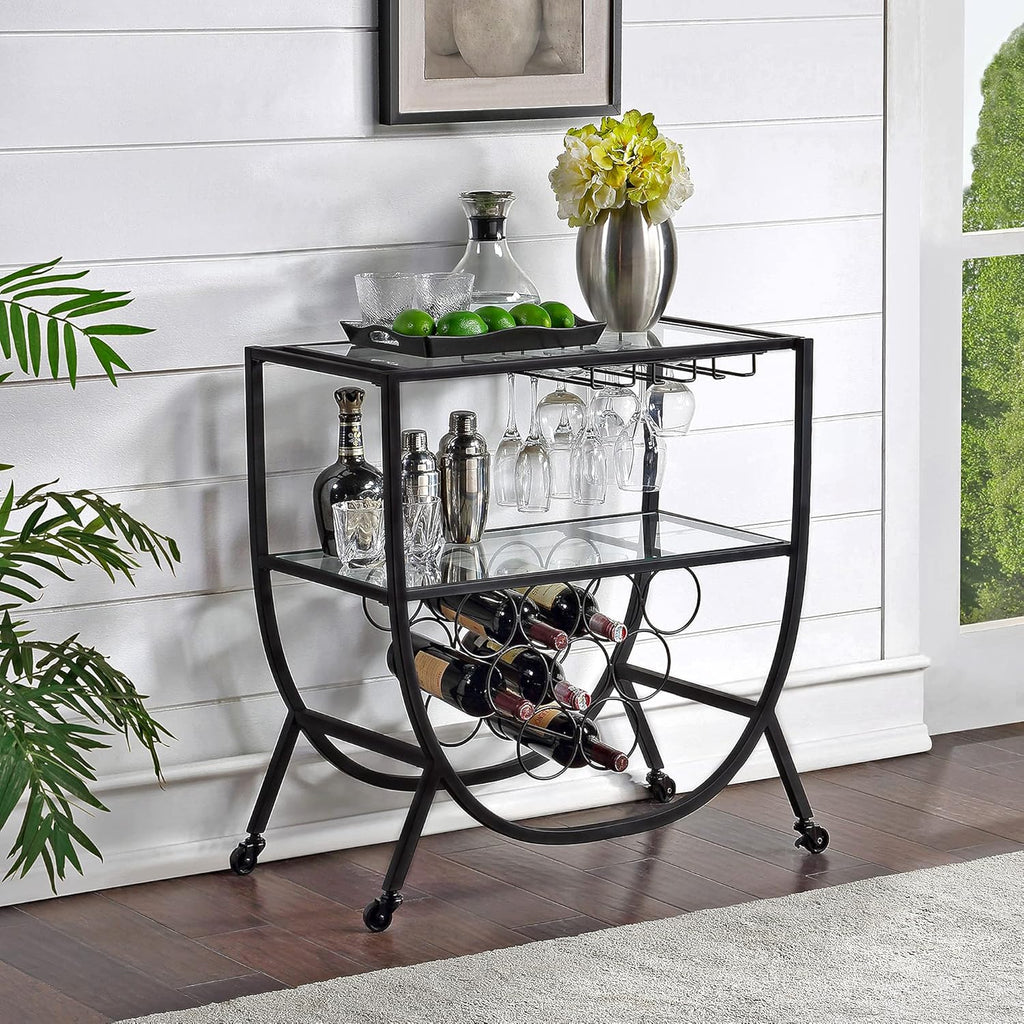Gold Rounded Bar Cart Z70436