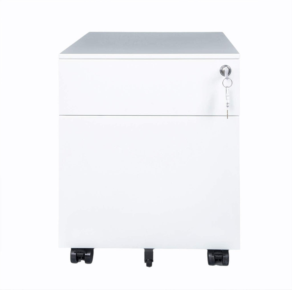 Black Steel File Cabinet 2 Drawer with Lock I78321