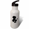 Black Poodle Dog Cartoon 21 oz Sports Water Bottle R100