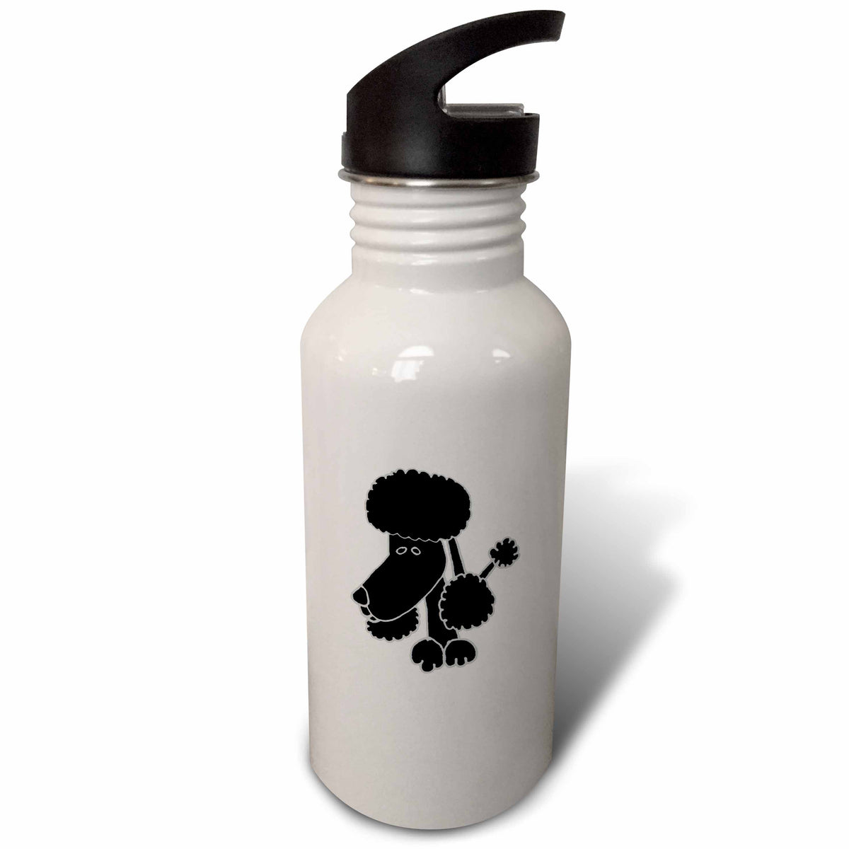 Black Poodle Dog Cartoon 21 oz Sports Water Bottle R100
