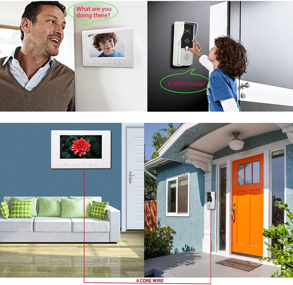 7 Inches Wired Video Door Phone System with IR Night Vision Camera I62149