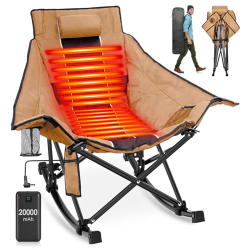 XL Oversized Heated Rocking Camping Chair with 3 Heat Levels J33600