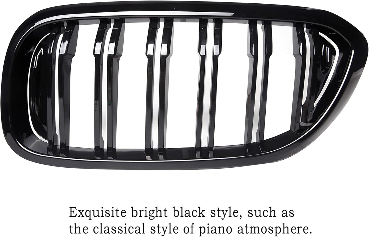 ABS Gloss Black Front Kidney Grille Grill Pack of 2 A345