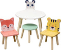 Kids Animal Table & Chair Set with 3 Toddler Seats & Adult Stool A597598