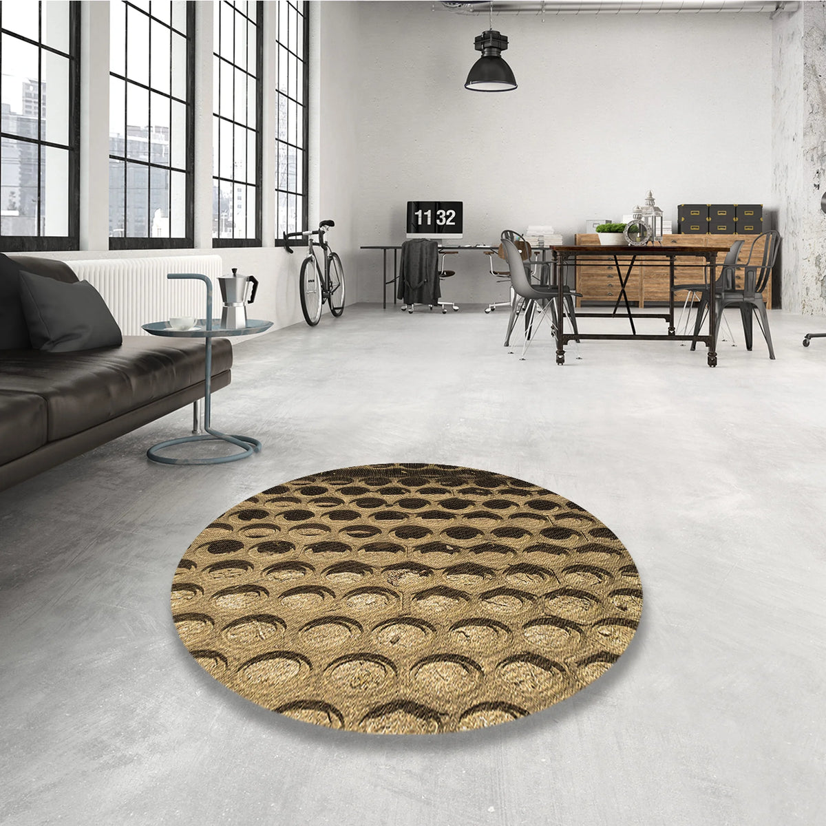 Machine Washable Rectangle Caramel Brown Area Rugs, 8' x 12' R128547