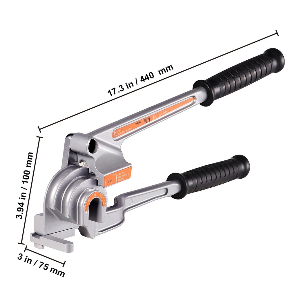 3 in 1 Lever Pipe Tube Bender for 1/4", 3/8", 1/2" O.D. 0-180° Bending Z1604