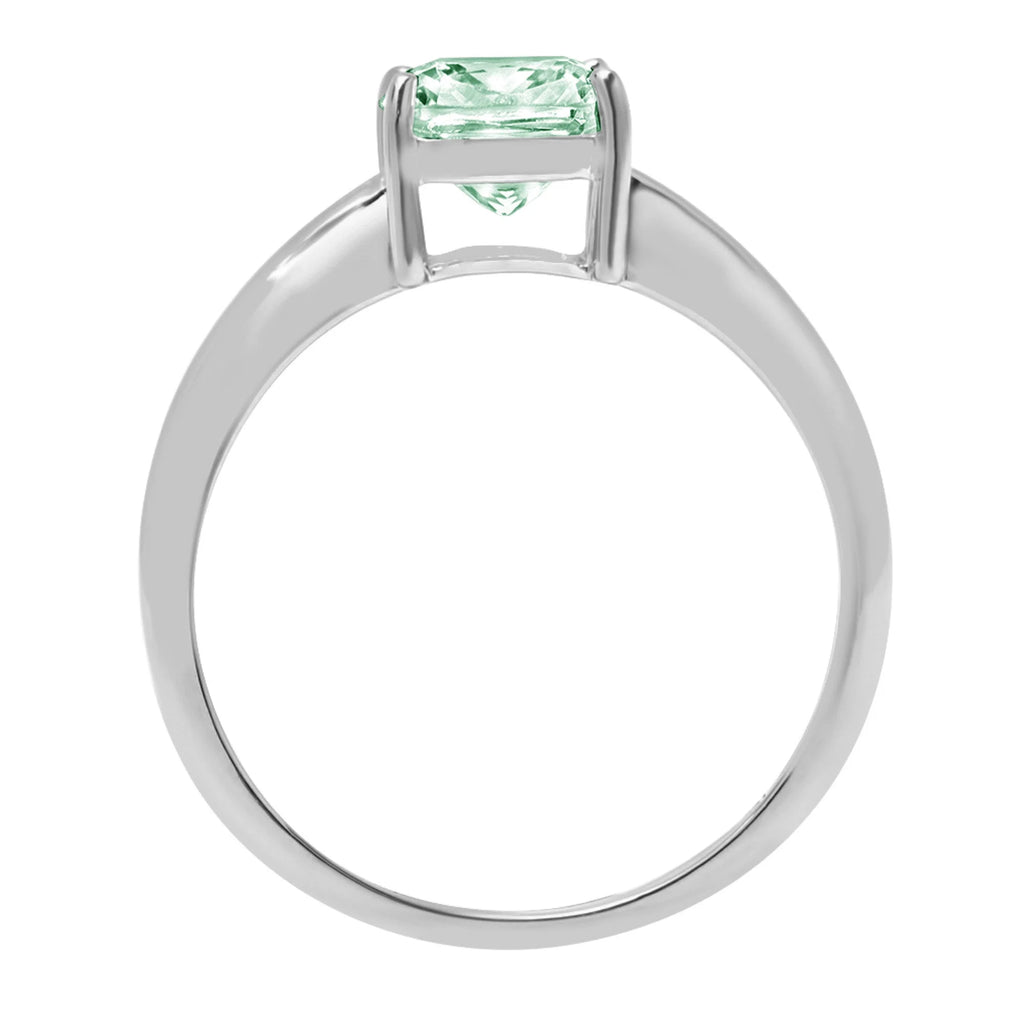 2.0ct Cushion Cut Blue Moissanite 18k White Gold Ring Size 3.75 C963970