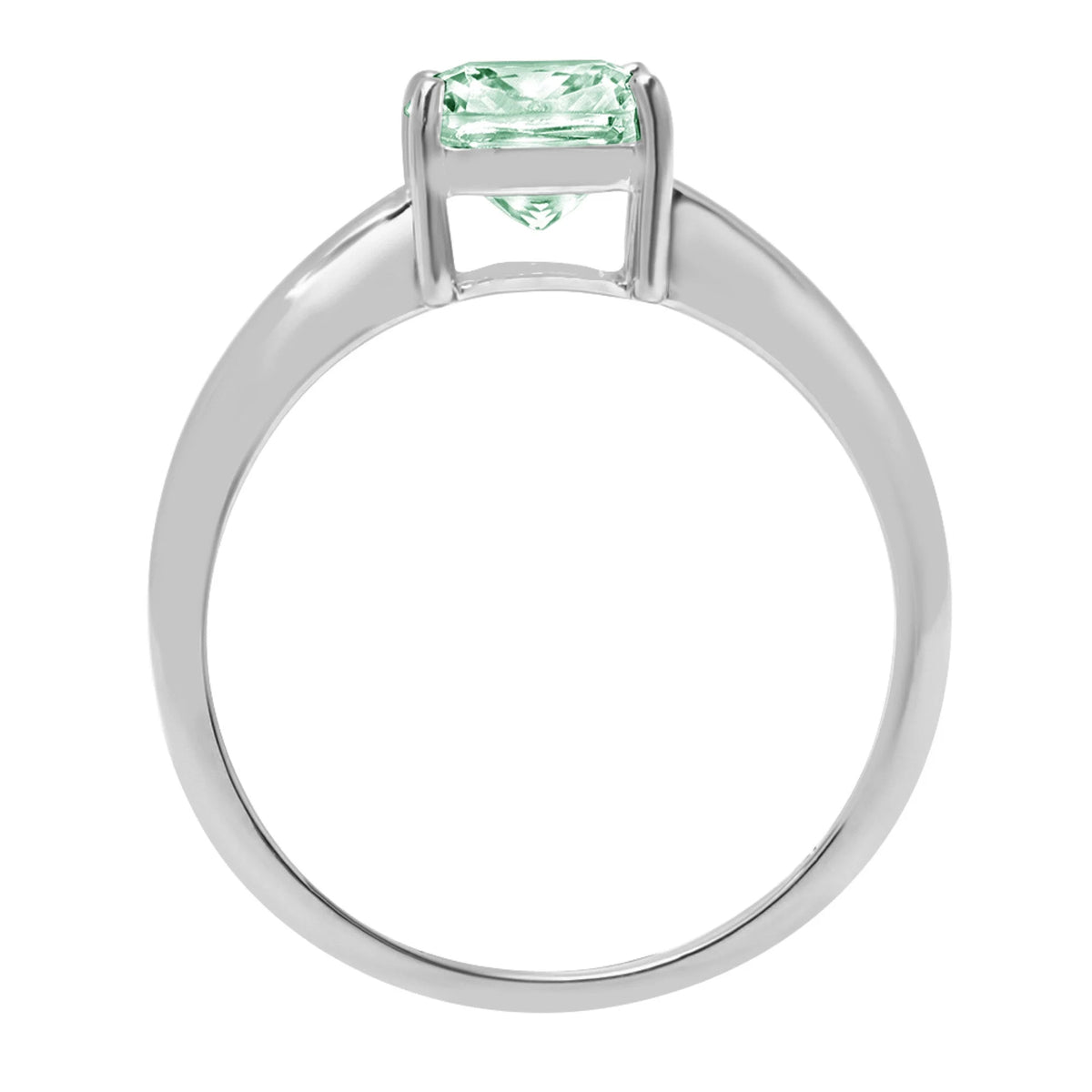 2.0ct Cushion Cut Blue Moissanite 18k White Gold Ring Size 3.75 C963970
