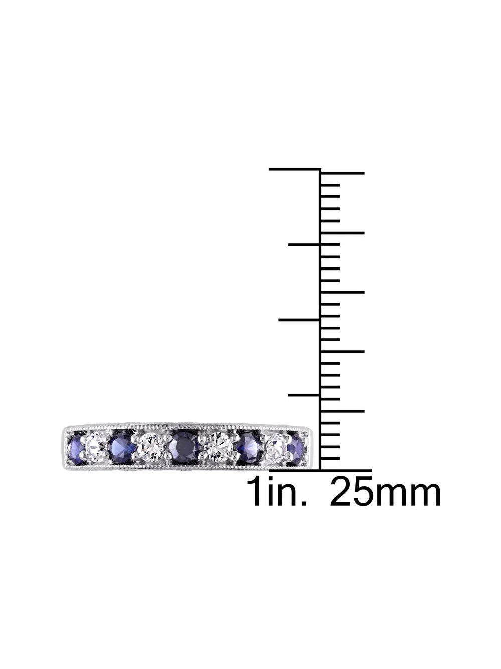 Lab-Created Dark Blue and White Sapphire Ring in Sterling Silver S759794