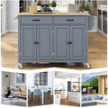 Kitchen Island Cart Cabinet with Wood Top and Locking Wheels E883461