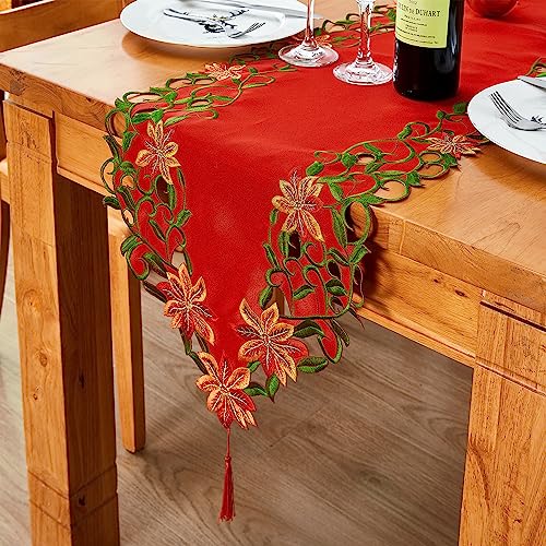 Embroidered Christmas Table Runner 15x87 Inch G2041