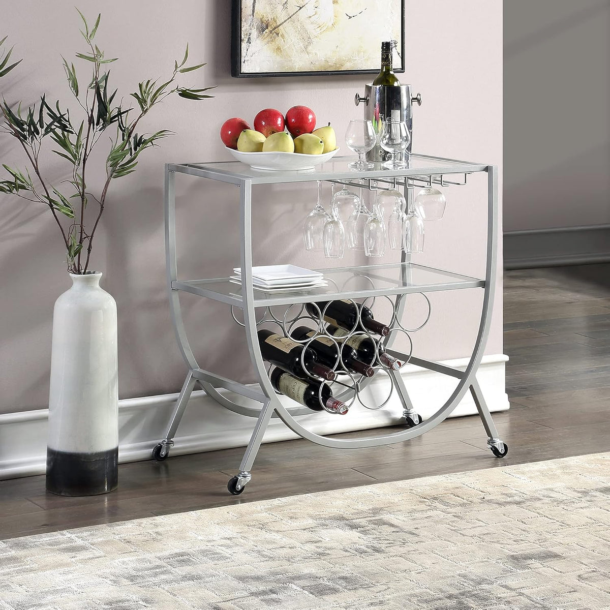 Gold Rounded Bar Cart Z70436