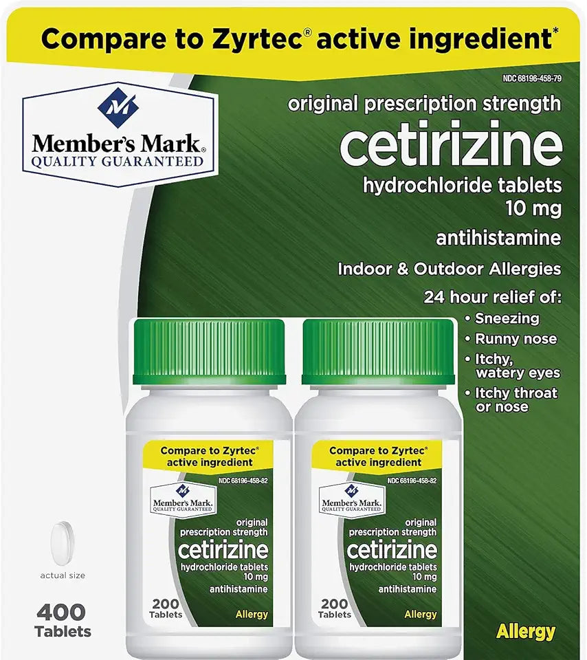 Cetirizine Hydrochloride 10mg Antihistamine 400 Tablets L9178