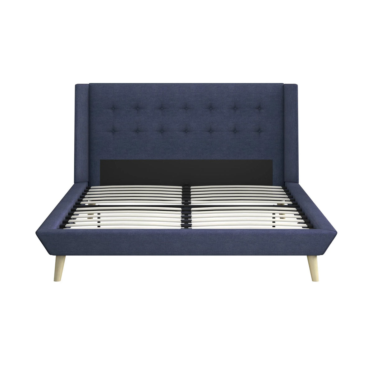 Queen Light Gray Linen Upholstered Bed F291219