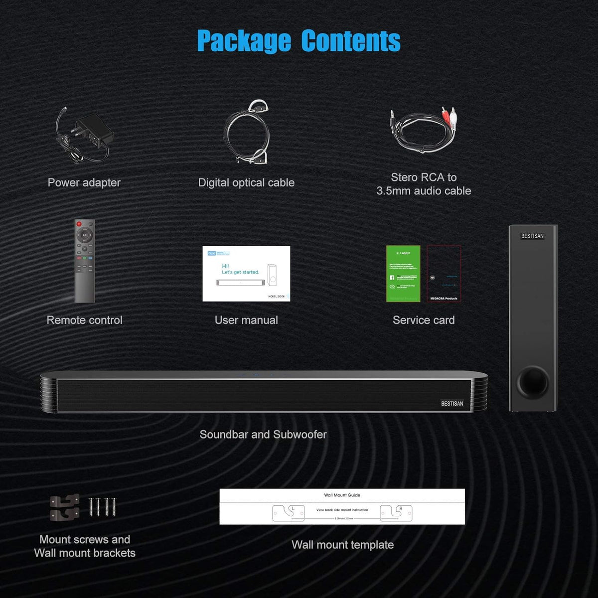 27 Inch Bluetooth Sound Bar with Subwoofer V797533