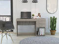 Light Gray Two Drawer Computer Desk with Lower Shelf S482