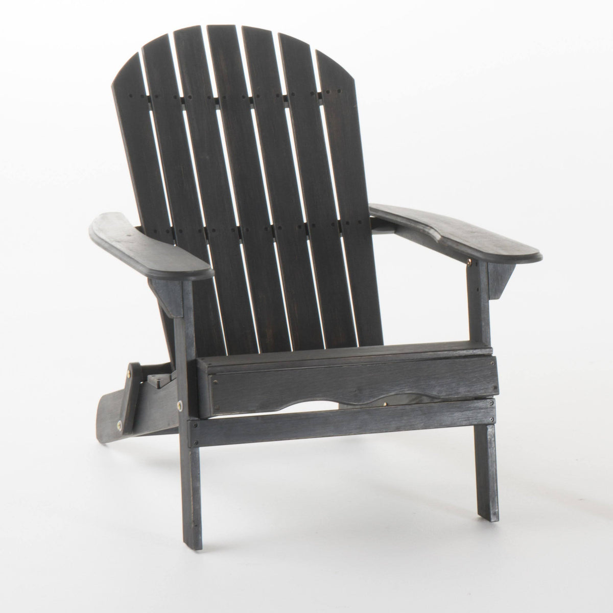 Dark Gray Acacia Wood Folding Adirondack Chair S3229