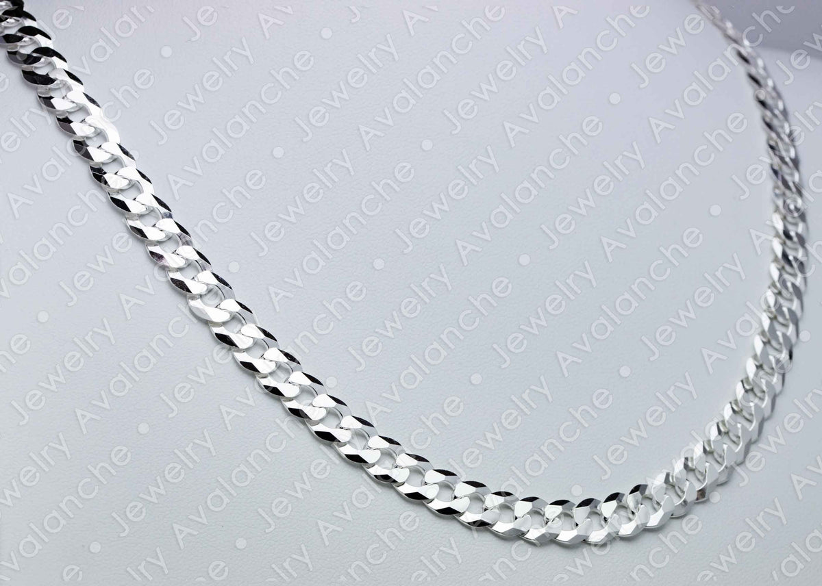.925 Sterling Silver Flat Curb Chain Necklace 22 inches B943775