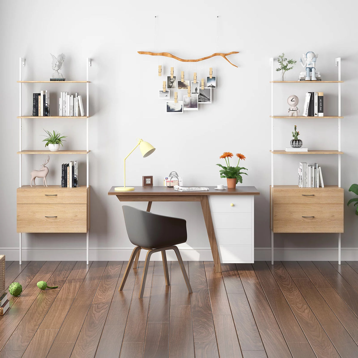 6-Tier Wall-Mounted Bookshelf N7288