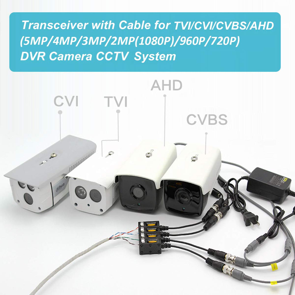 20 Pairs Passive HD BNC Video Balun Transceiver Transmitter AHD/TVI/CVI/CVBS Cable Connectors for CCTV Security Cameras I3575