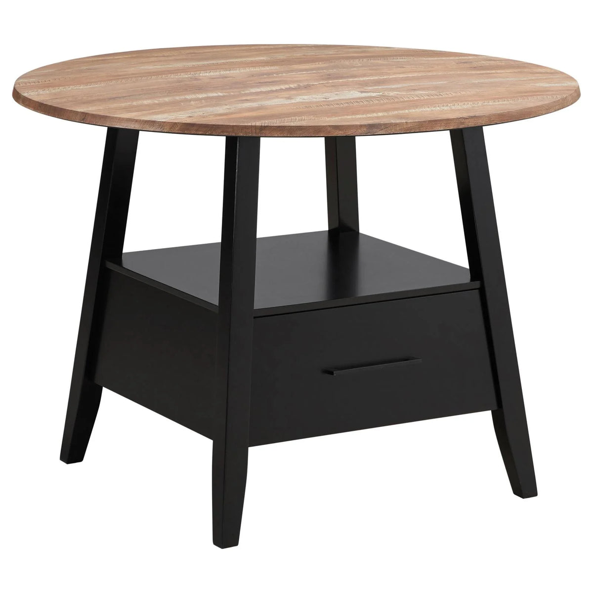 Round Counter Height Table Yukon Oak and Black X76737