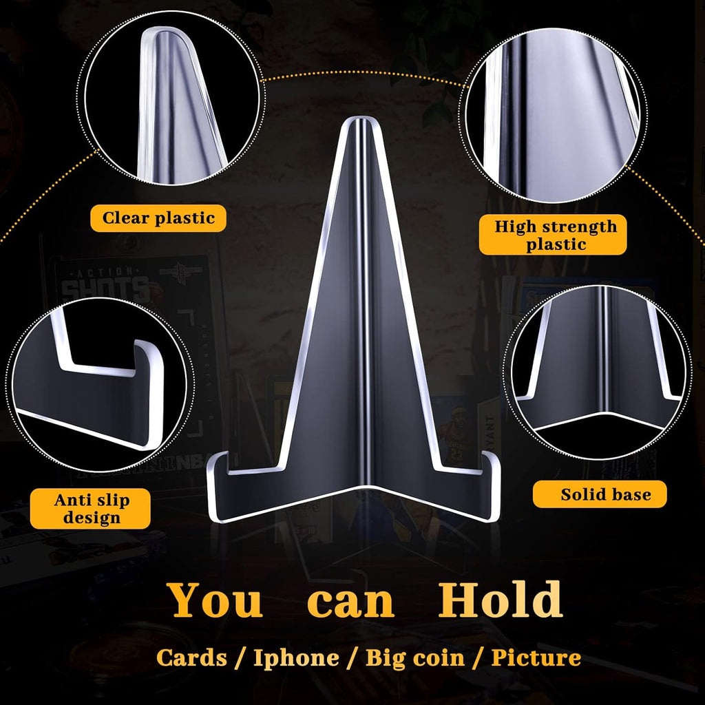 20 Pieces Magnetic Card Holders with 10 Packs Clear Acrylic Stands 35 Pt Clear Trading Cards Cases Protectors A511