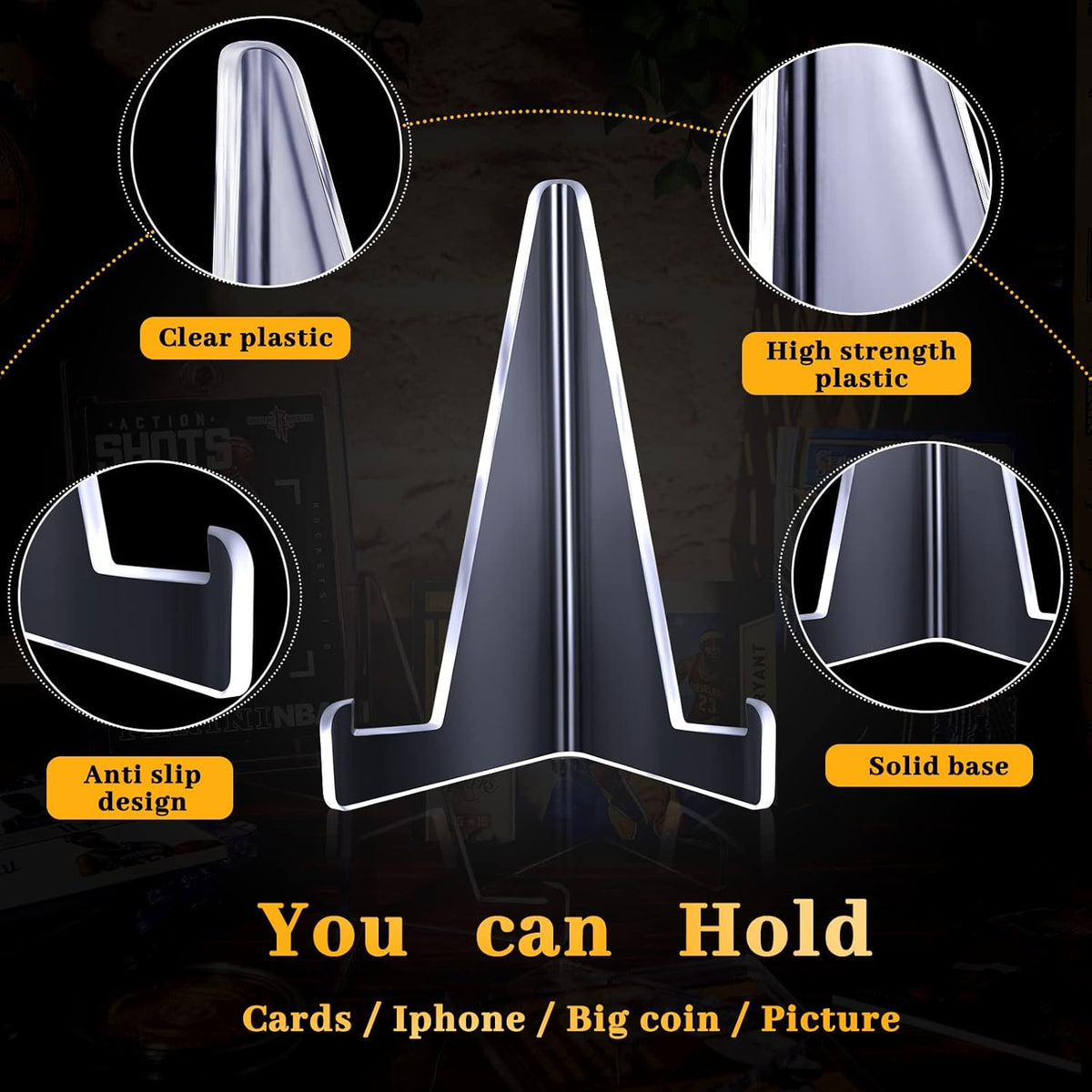 20 Pieces Magnetic Card Holders with 10 Packs Clear Acrylic Stands 35 Pt Clear Trading Cards Cases Protectors A511