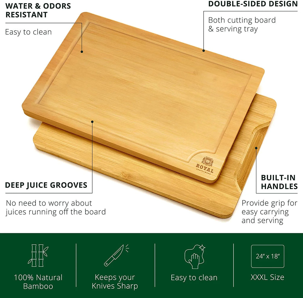 Bamboo Cutting Board 24" x 18" with Juice Groove T794