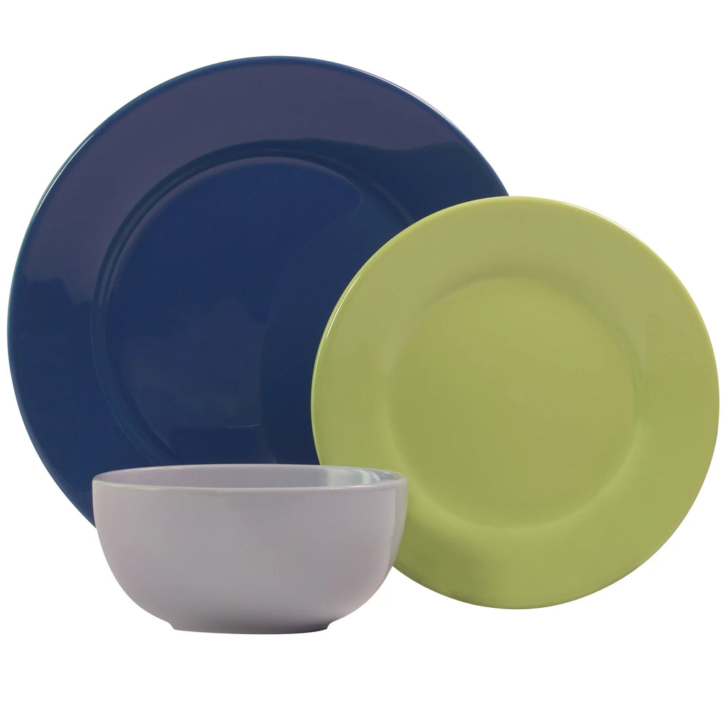 12-Piece Round Stoneware Dinnerware Set E654163