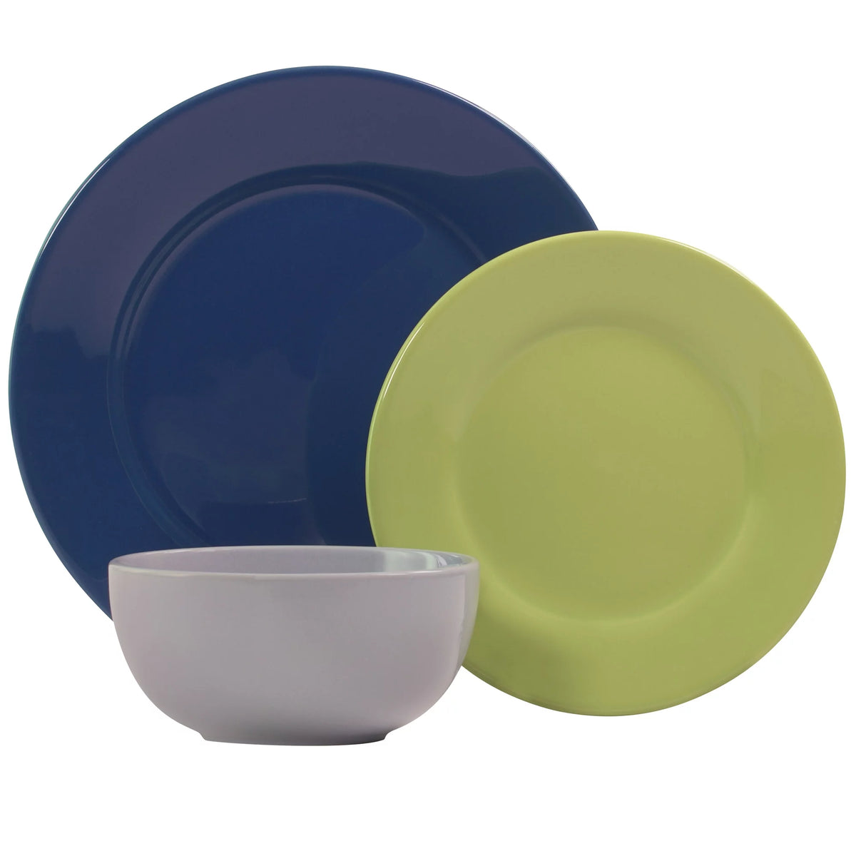 12-Piece Round Stoneware Dinnerware Set E654163