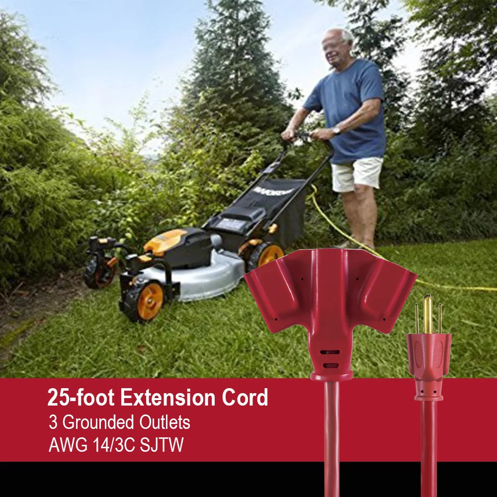 25FT 14/3 Triple Outlet Extension Cord Q412503