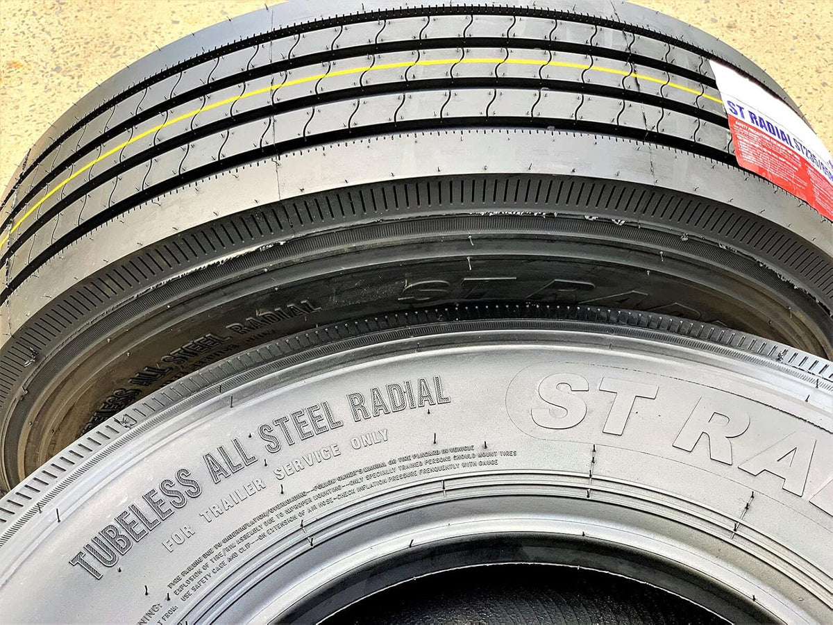 Set of 2 ST235/80R16 All Steel Trailer Radial Tires, 14-Ply, Load Range G J691665